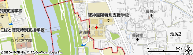 兵庫県立阪神昆陽高等学校周辺の地図