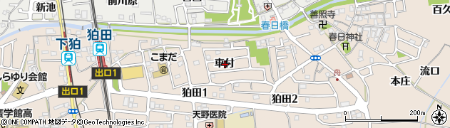 京都府相楽郡精華町下狛車付周辺の地図