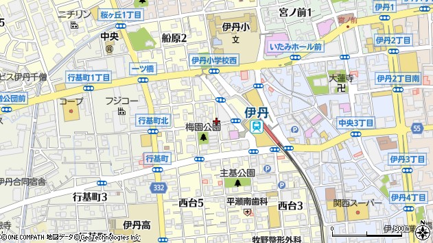 〒664-0858 兵庫県伊丹市西台の地図