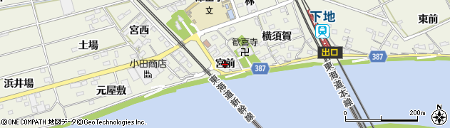 愛知県豊橋市横須賀町（宮前）周辺の地図