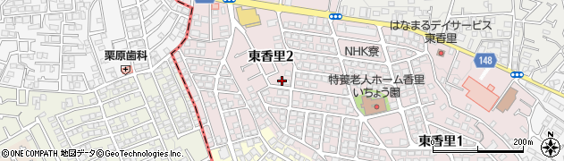 東香里京阪住宅自治会館周辺の地図