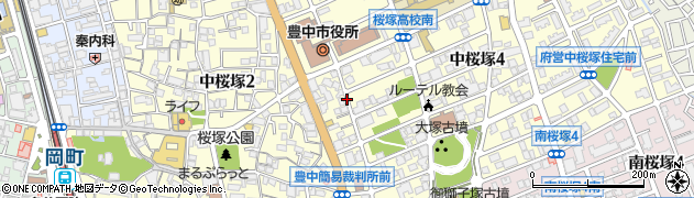 大阪府豊中市中桜塚周辺の地図