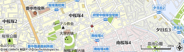 中桜塚４周辺の地図