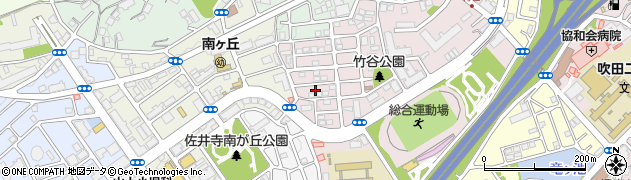 大阪府吹田市竹谷町18周辺の地図