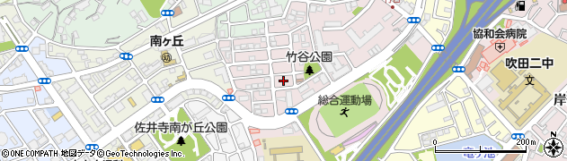 大阪府吹田市竹谷町29周辺の地図