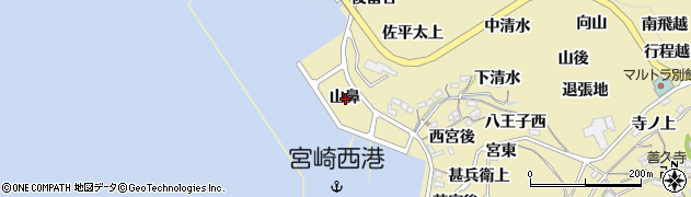 愛知県西尾市吉良町宮崎山鼻周辺の地図