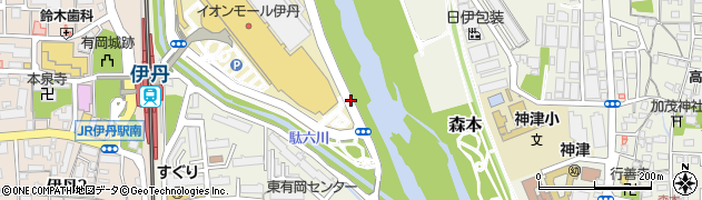 兵庫県伊丹市天津（狐薮）周辺の地図