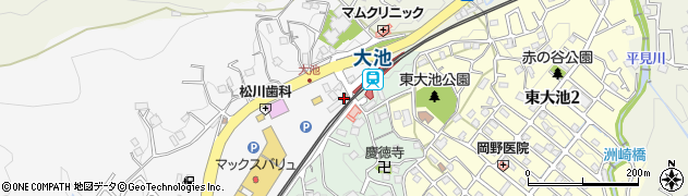 神戸大池郵便局周辺の地図
