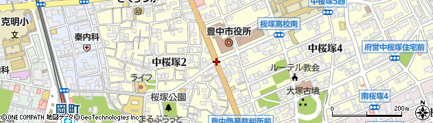 豊中市役所前周辺の地図