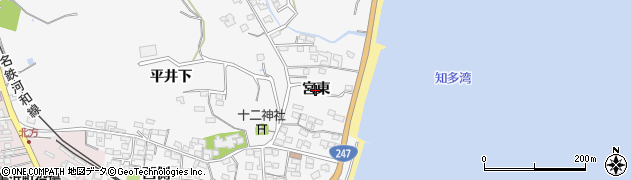 愛知県美浜町（知多郡）北方（宮東）周辺の地図