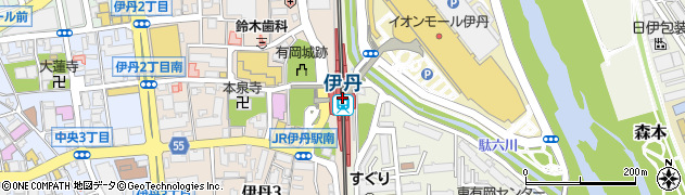 伊丹駅周辺の地図