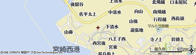 愛知県西尾市吉良町宮崎前留谷周辺の地図