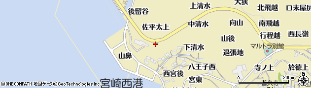 愛知県西尾市吉良町宮崎（佐平太上）周辺の地図