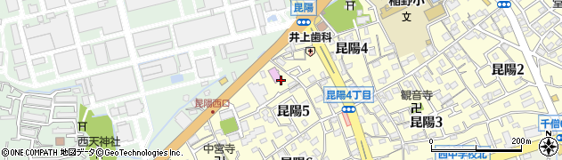 兵庫県伊丹市昆陽（大池）周辺の地図
