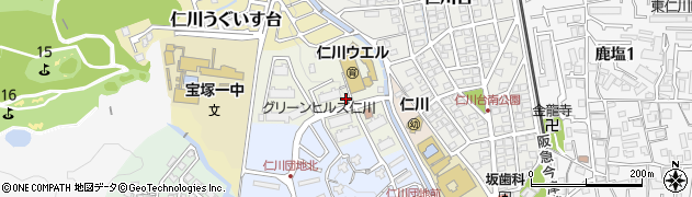 兵庫県宝塚市仁川団地周辺の地図