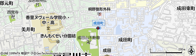 成田町周辺の地図