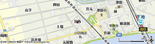 愛知県豊橋市横須賀町（宮西）周辺の地図