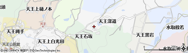 京都府京田辺市天王深道周辺の地図