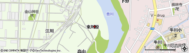 愛知県豊橋市大村町（東川原）周辺の地図