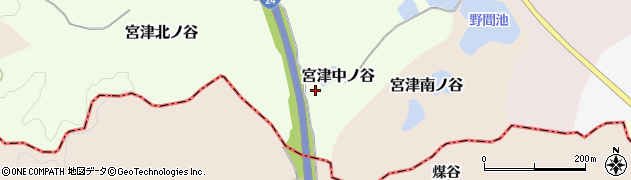 京都府京田辺市宮津中ノ谷周辺の地図