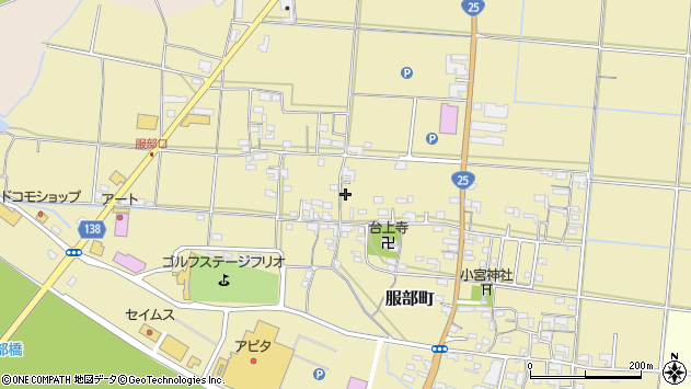 〒518-0007 三重県伊賀市服部町の地図
