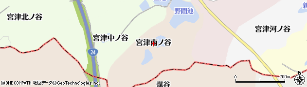 京都府京田辺市宮津南ノ谷周辺の地図