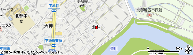 愛知県豊橋市下地町（北村）周辺の地図