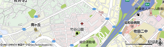 大阪府吹田市竹谷町周辺の地図