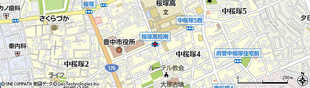 桜塚高校南周辺の地図