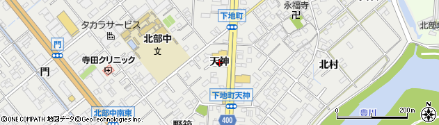 愛知県豊橋市下地町（天神）周辺の地図