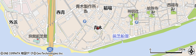 愛知県豊橋市前芝町（青木）周辺の地図