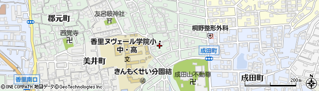 大阪府寝屋川市東香里園町1周辺の地図