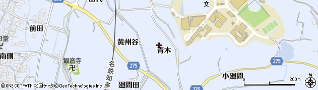 愛知県知多郡美浜町奥田青木周辺の地図