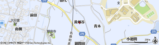 愛知県知多郡美浜町奥田黄州谷周辺の地図