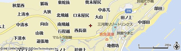 愛知県西尾市吉良町宮崎（東長嶺）周辺の地図