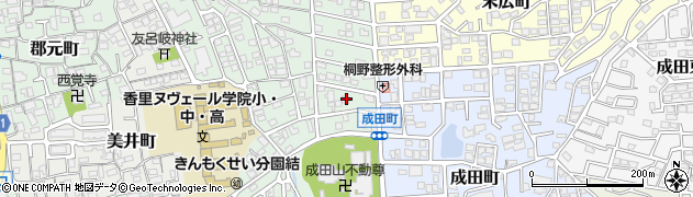 大阪府寝屋川市東香里園町4周辺の地図