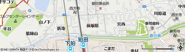 京都府精華町（相楽郡）菱田（前川原）周辺の地図
