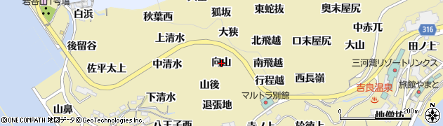 愛知県西尾市吉良町宮崎（向山）周辺の地図