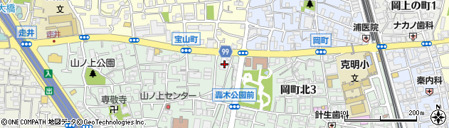 大阪府豊中市宝山町2周辺の地図