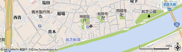 愛知県豊橋市前芝町（西）周辺の地図