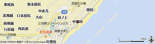 愛知県西尾市吉良町宮崎（中部田）周辺の地図