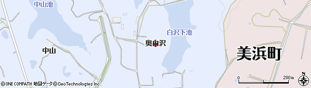 愛知県美浜町（知多郡）奥田（奥白沢）周辺の地図