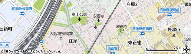 大阪府摂津市庄屋周辺の地図