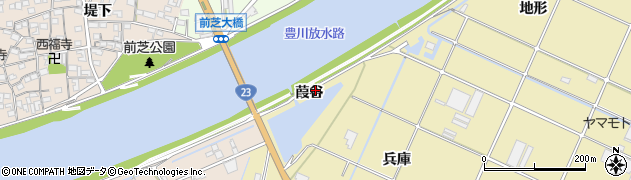 愛知県豊橋市清須町（葭谷）周辺の地図