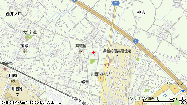 〒675-0056 兵庫県加古川市東神吉町砂部の地図