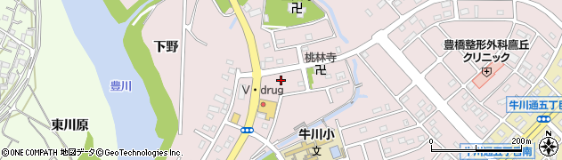 愛知県豊橋市牛川町西側周辺の地図