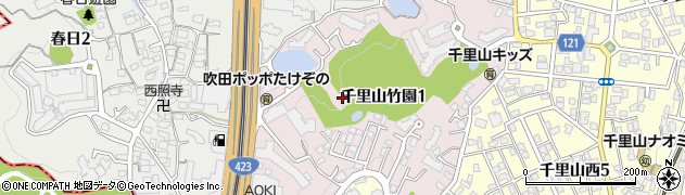 大阪府吹田市千里山竹園周辺の地図