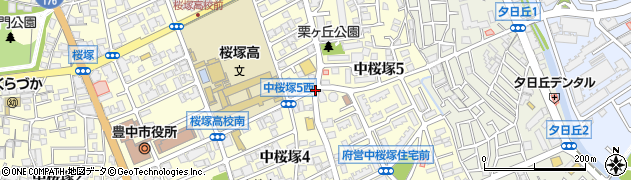 中桜塚５周辺の地図