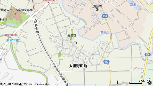 〒514-0122 三重県津市大里野田町の地図