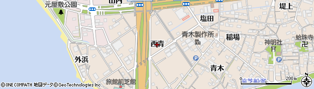 愛知県豊橋市前芝町（西青）周辺の地図